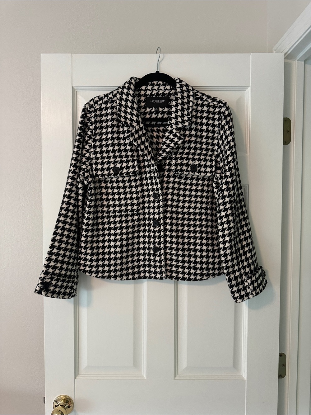 Liverpool Black and White Houndstooth Blazer Jacket